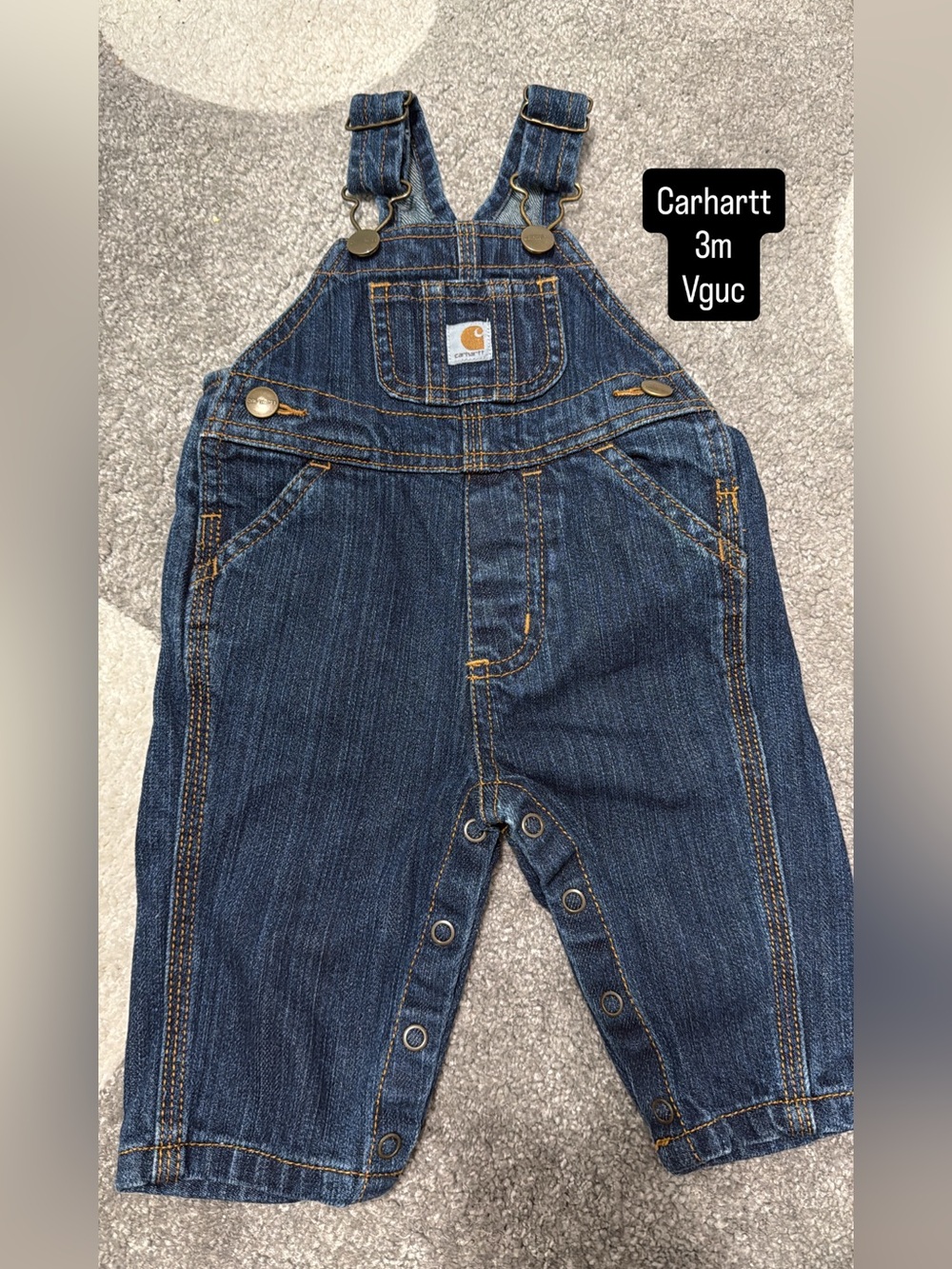 Carhartt Dark Blue Denim Baby Overalls